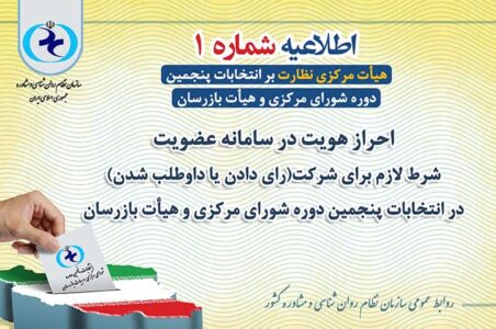 اطلاعیه شماره 1 هیات مرکزی نظارت بر انتخابات پنجمین دوره شورای مرکزی و هیات بازرسان